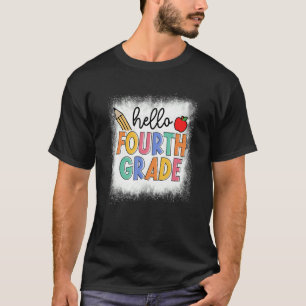 T-shirt Bleached Hello 4e année Enseignant étudiant Retour