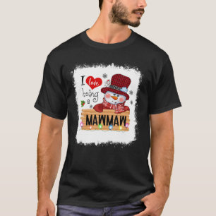 T-shirt Bleached I Love Être Un Mawmaw Snowman Famille Chr