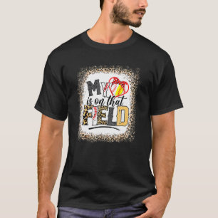 T-shirt Bleached Leopard Baseball Maman Mon Coeur Est Sur 