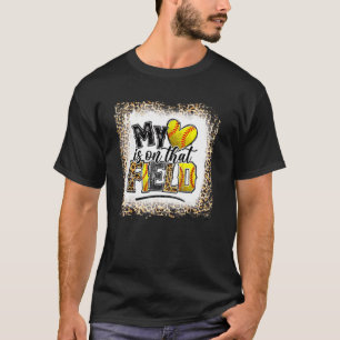 T-shirt Bleached Leopard Baseball Maman Mon Coeur Est Sur 