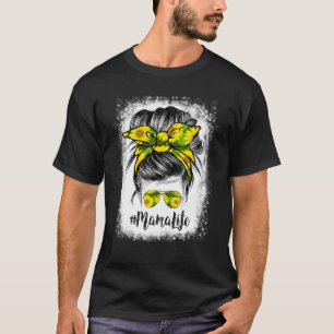 T-shirt Bleached Mama Vie Messeuse Bun Cheveux Sunflower M