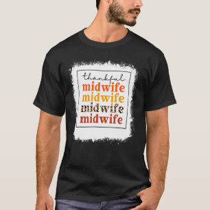 T-shirt Bleached Merci sage-femme empilée Doula automne Me