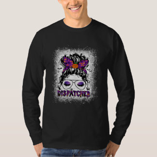 T-shirt Bleached Messy Bun Hair Dispatcher Halloween Costu