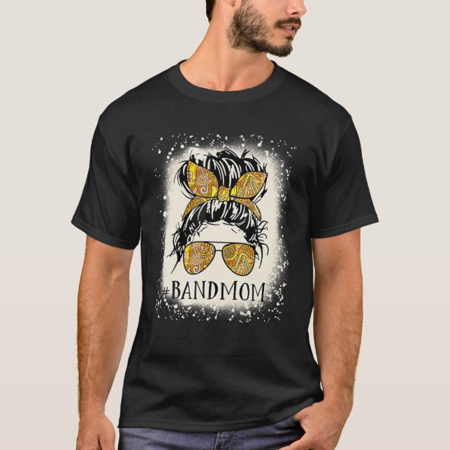T-shirt Bleached Messy Cheveux Femme Bun Band Maman Musiqu (Devant)