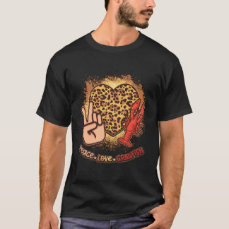 T-shirt Bleached Peace Love Crawfish Seasons Seafood