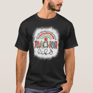 T-shirt Bleached Rainbow Enseignant Vie Leopard Enseigner 