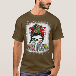 T-shirt Bleached Santas Favori Nail Tech Messy Bun Chris