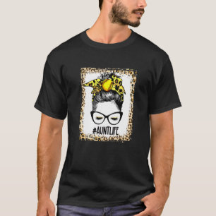 T-shirt Bleached Softball Tante Messy Bun Jeu Mères