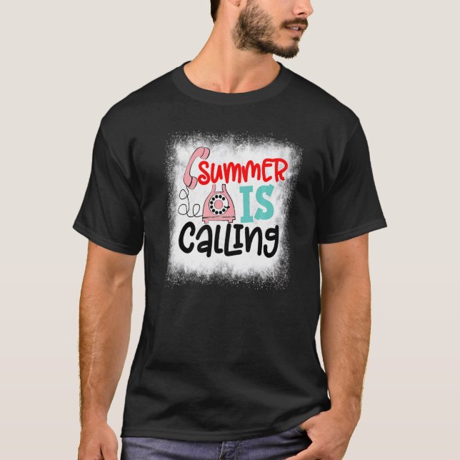 T-shirt Bleached Summer Appelle L'Enseignant Dernier Jour  (Devant)