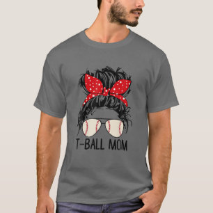 T-shirt Bleached T Ball Baseball Maman Vie Leopard Messy B