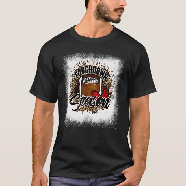 T-shirt Bleached Touchdown Saison Football Maman Jour De J (Devant)