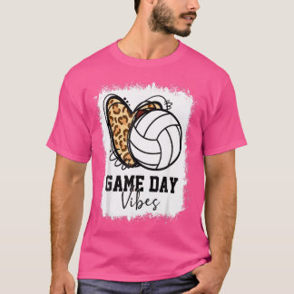 T-shirt Bleached Volleyball Game Day Vibes Volleyball Mom 