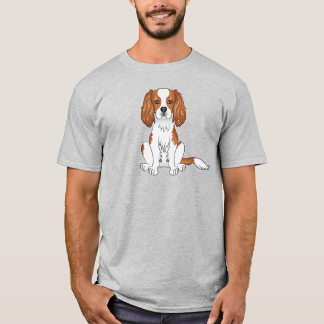T-shirt Blenheim Cavalier King Charles Spaniel Chien assis (Devant)
