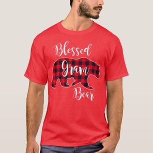 T-shirt Blessé Gram Bear Red Buffalo Check Plaid Fun Gran