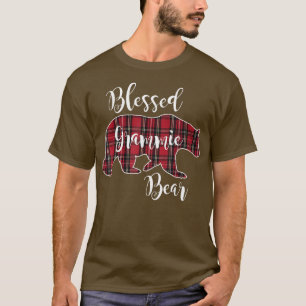 T-shirt Blessé Grammie Ours Rouge Tartan Plaid Grandma Cad