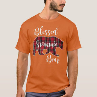 T-shirt Blessé Grammie Ours Rouge Tartan Plaid Grandma Cad
