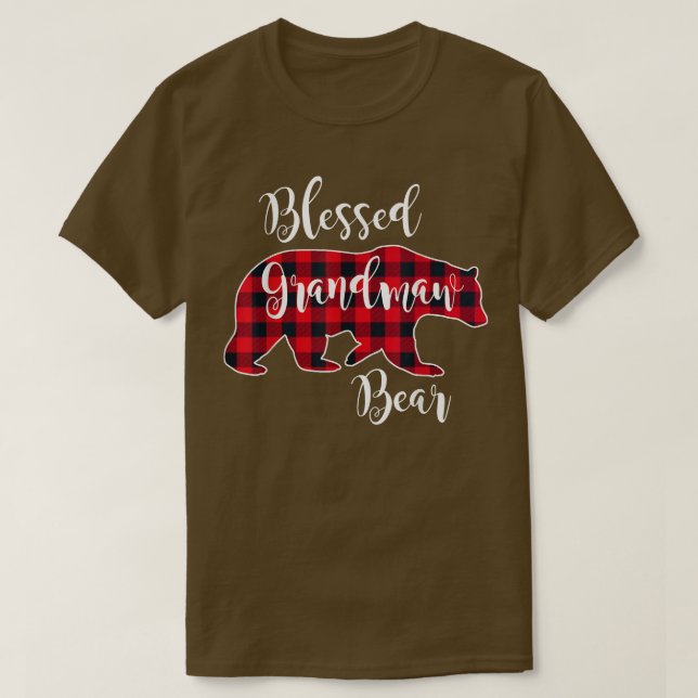 T-shirt Blessé Grand-Mère Ours Rouge Buffalo Check Plaid G (Design devant)