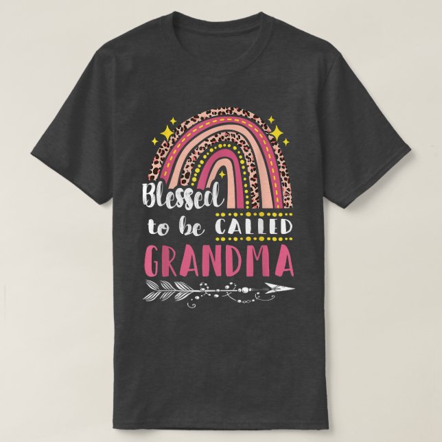 T-shirt Blessé Grand-mèrePink Arc-en-ciel Léopard Maman Mè (Design devant)