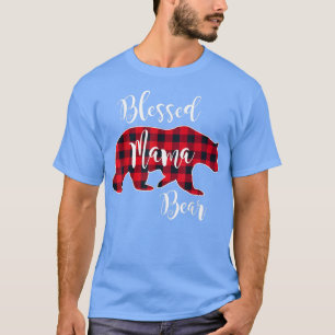 T-shirt Blessé Mama Ours Buffalo Chèque Motif Plaid Maman