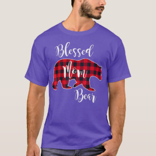 T-shirt Blessé Maman Ours Buffalo Check Plaid Motif Mama