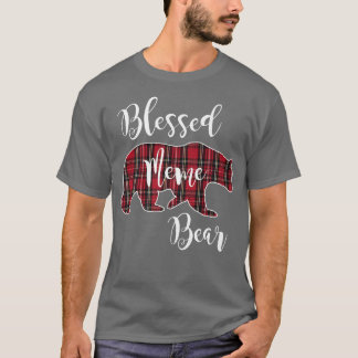 T-shirt Blessé Mème Ours Rouge Tartan Plaid Amusant Grand-