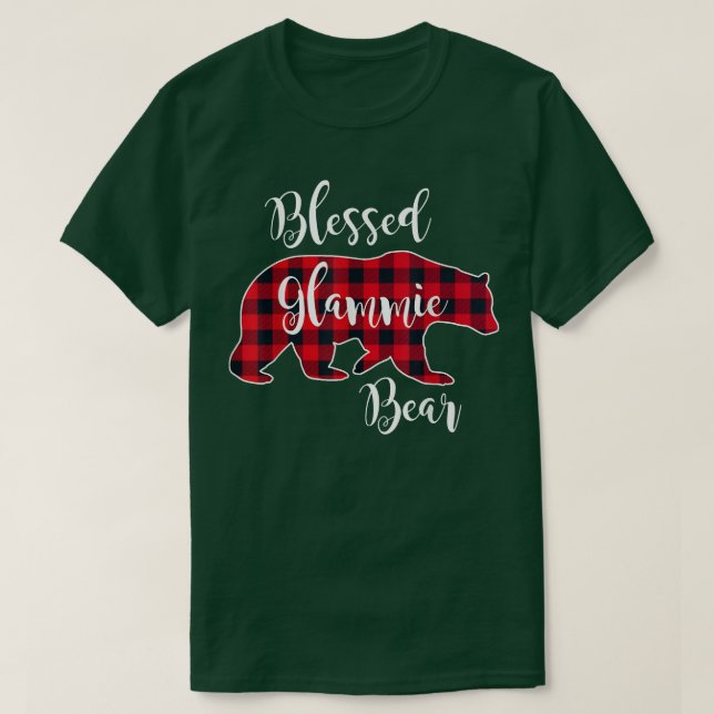 T-shirt Blessé Ours De Glammie Rouge Buffalo Check Plaid G (Design devant)