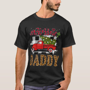 T-shirt Blessé Papa Camion Rouge Plaid Arbre de Noël Famil