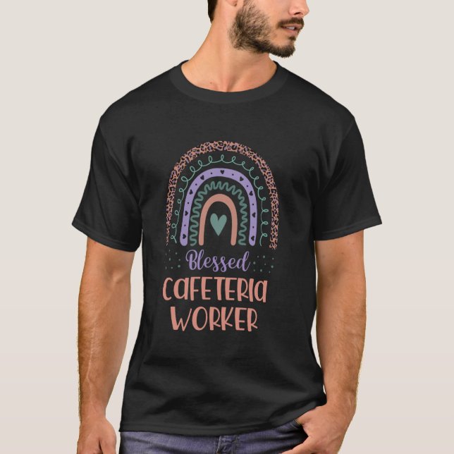 T-shirt Blessé Travailleur De Cafétéria Retour À L'École B (Devant)