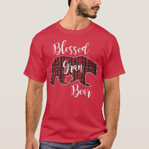 T-shirt Blessed Gran Bear Red Tartan Plaid Grandma Don94