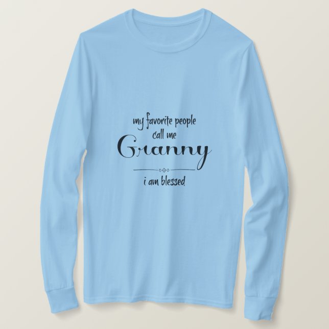 T-shirt Blessed Granny (texte noir) (Design devant)