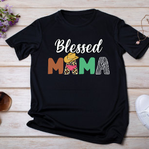 T-shirt Blessed Mama Fête des Mères Occidentales