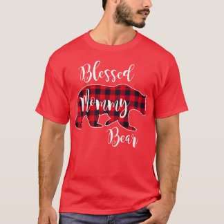 T-shirt Blessed Maman Bear Buffalo Check Plaid Pattern Mam