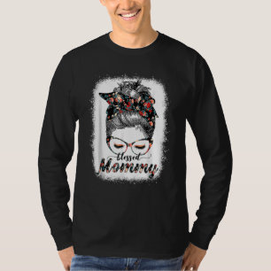 T-shirt Blessed Maman Messy Bun Women Happy Easter Mother