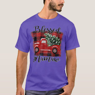 T-shirt Blessed Mamaw Red Truck Vintage Christmas Tree 