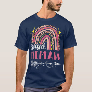 T-shirt Blessed MemawPink Rainbow Leopard Mom Mothers Day 