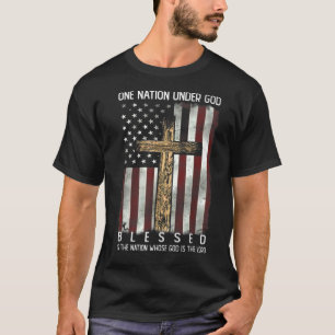 T-shirt Blessed One Nation under God Christian Patriotic