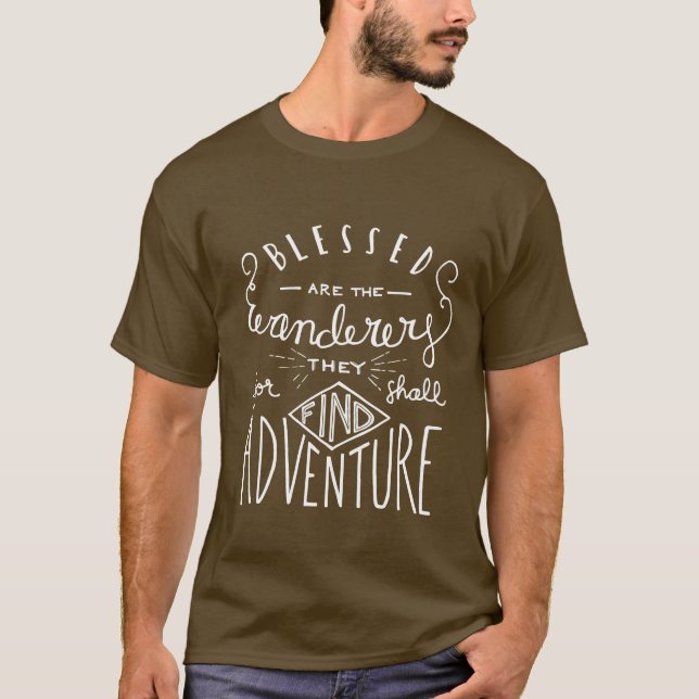 T-shirt Blessed sont les hommes marqués avec des lettres (Devant)