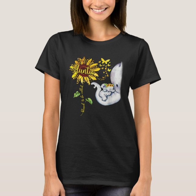 T-shirt Blessed To Be Called Auntie  Elephant Sunflower (Devant)