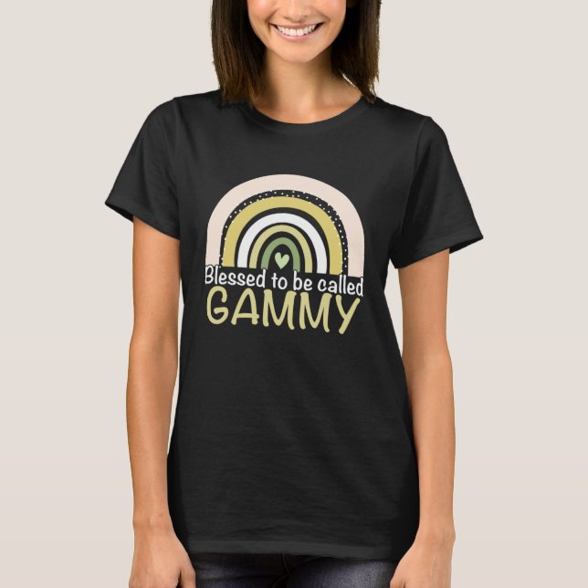 T-shirt Blessed To Be Called Gammy Boho Rainbow Mother s D (Devant)