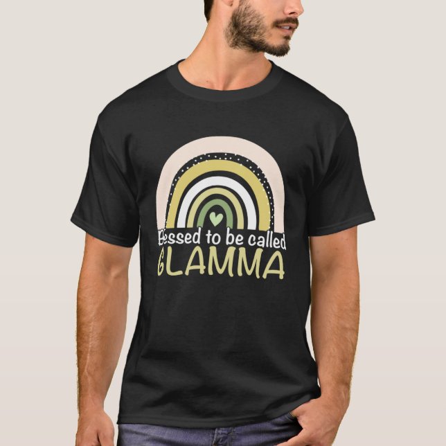 T-shirt Blessed To Be Called Glamma Boho Rainbow Mother s  (Devant)