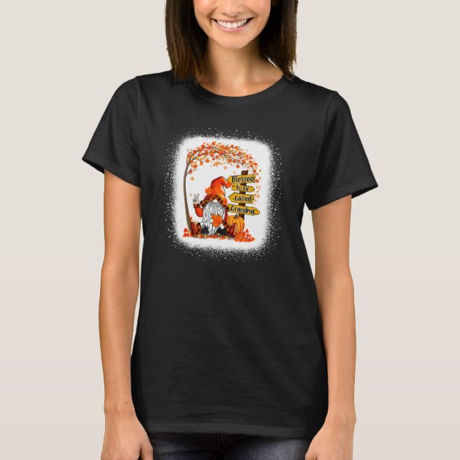 T-shirt Blessed To Be Called Grandma Gnome Fall Autumn Tha (Devant)
