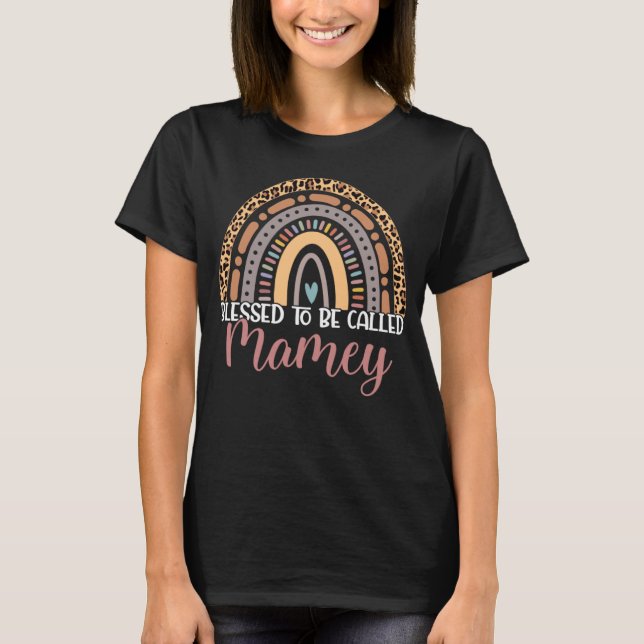 T-shirt Blessed To Be Called Mamey Rainbow Leopard Mamey W (Devant)