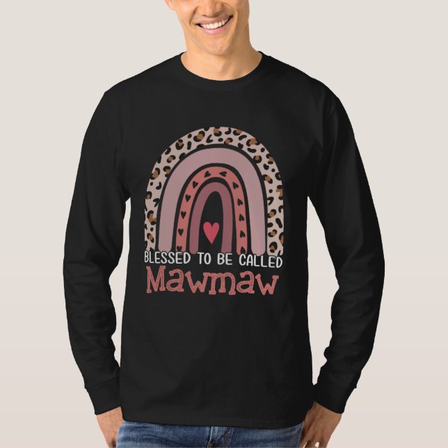 T-shirt Blessed To Be Called Mawmaw Rainbow Leopard Mother (Devant)