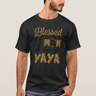 T-shirt Blessed To Be Called Mom And Yaya Leopard Mother D
