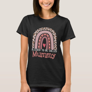 T-shirt Blessed To Be Called Mummy Rainbow Leopard Mother 