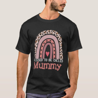 T-shirt Blessed To Be Called Mummy Rainbow Leopard Mother 