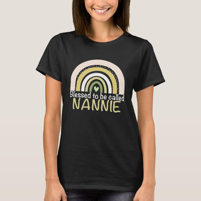 T-shirt Blessed To Be Called Nannie Boho Rainbow Mother s  (Devant)