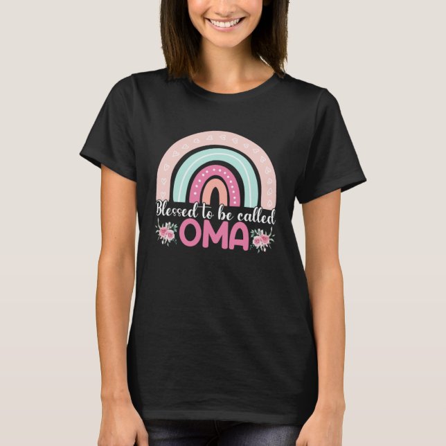 T-shirt Blessed To Be Called Oma Rainbow Mothers Day Mom G (Devant)