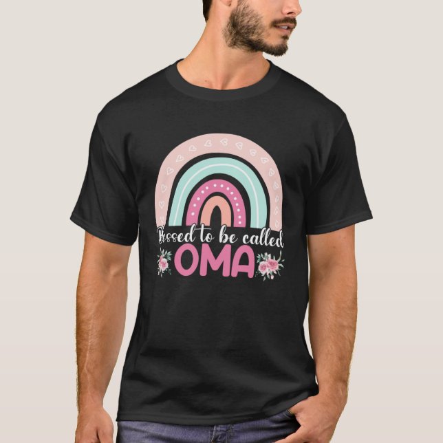 T-shirt Blessed To Be Called Oma Rainbow Mothers Day Mom G (Devant)