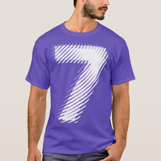T-shirt bleu 7 en blanc